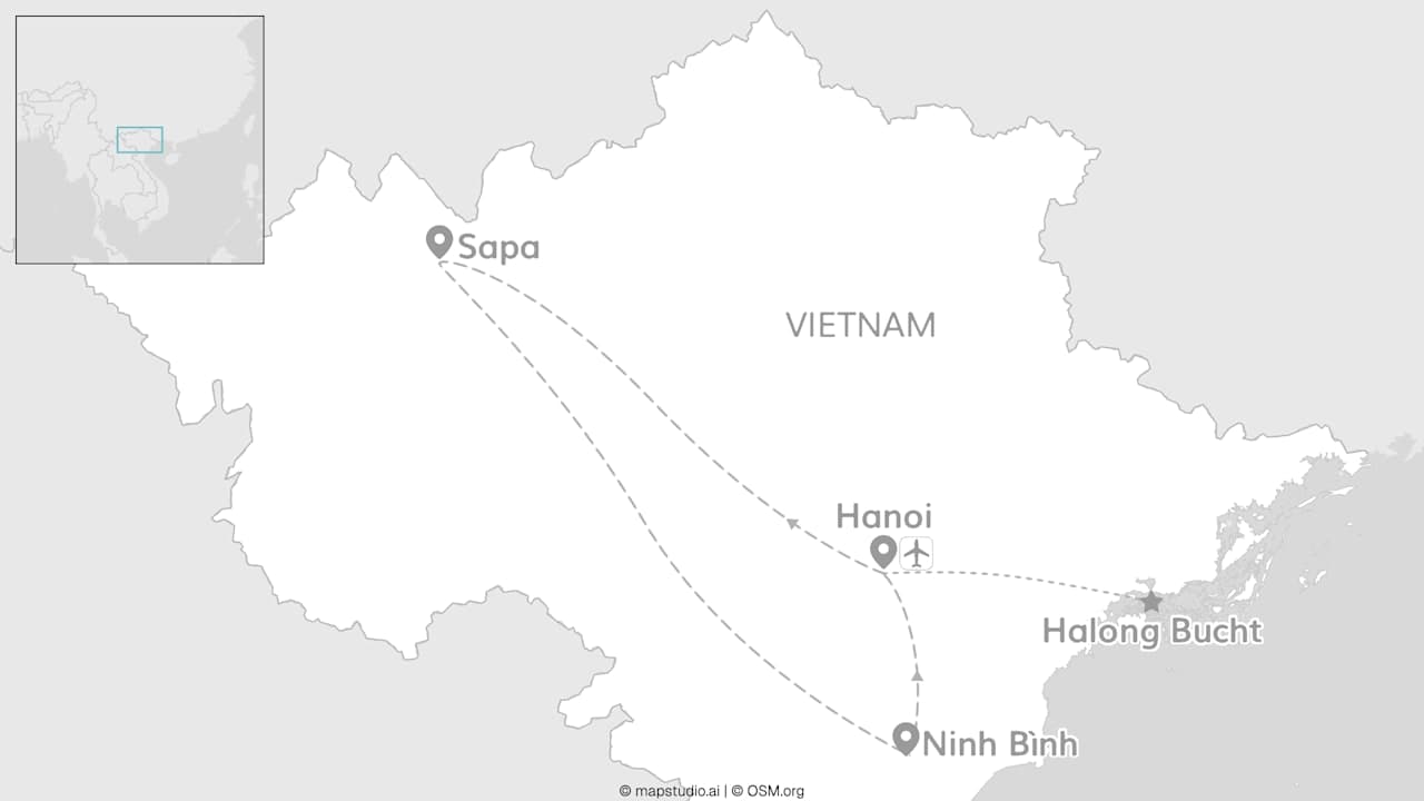 Vietnams Norden: Von Hanoi zu Reisfeldern & Halong Bucht